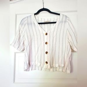 LOFT crop button up
